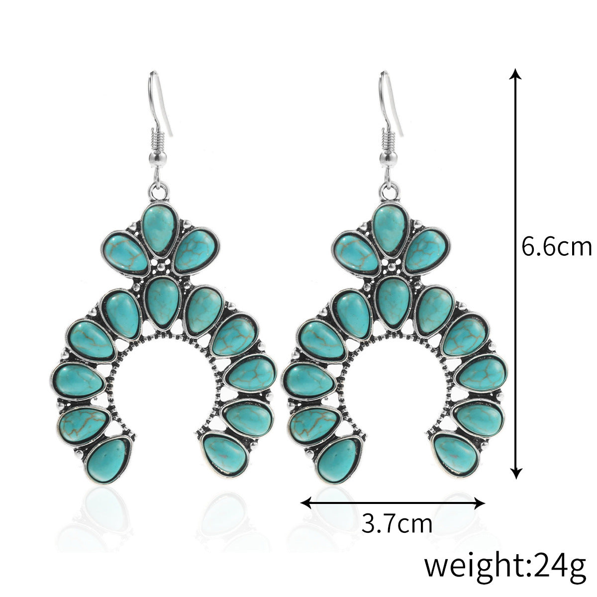 IG Style Retro Geometric Water Droplets Alloy Inlay Turquoise Women's Bracelets Earrings Necklace