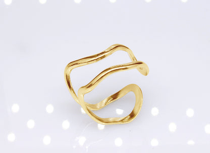 Fashion Geometric Titanium Steel Plating Open Ring 1 Piece