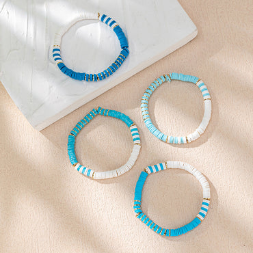 1 Set Vacation Smiley Face Soft Clay Beaded Women's Bracelets