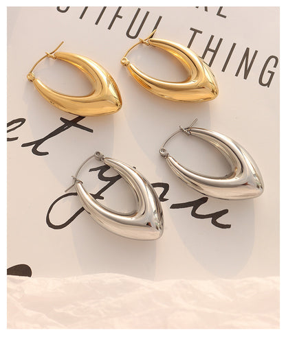 Elegant U Shape Titanium Steel Plating Earrings 1 Pair