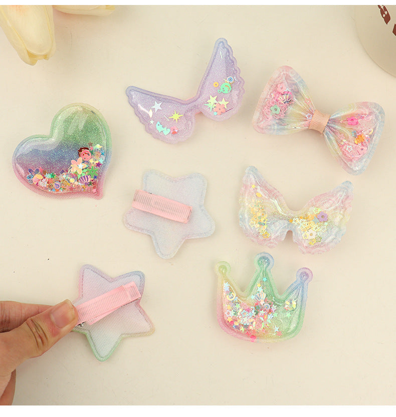 Sweet Heart Shape Crown Bow Knot Plastic Hair Clip