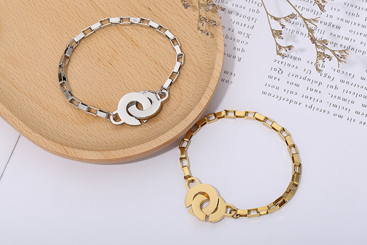 Stainless Steel Jewelry Geometric Splicing Chain Ladies Bracelet Jewelry Wholesale