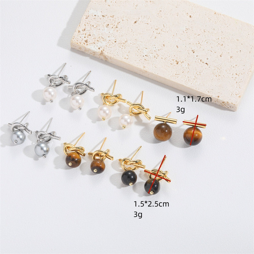 Cross-border hot-selling simple pearl earrings, niche design, high-end sense of coldness, Internet celebrity temperament, exquisite earrings and jewelry