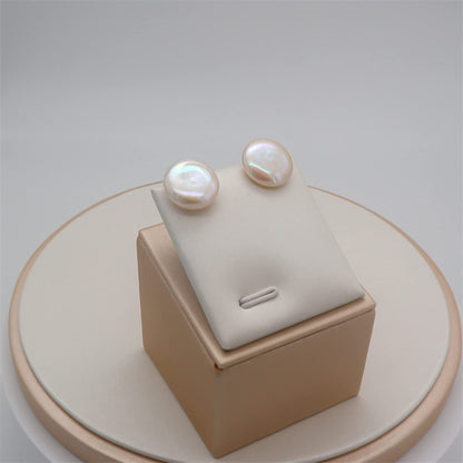 New Single Pearl Stud Earrings Female Copper Plated 14k Real Gold Light Luxury Fashion Large Freshwater Pearl Earrings