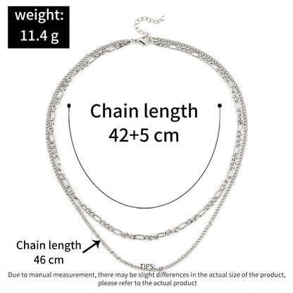 Simple Hip-hop Punk Double-layer Twist Geometric Collarbone Chain Necklace