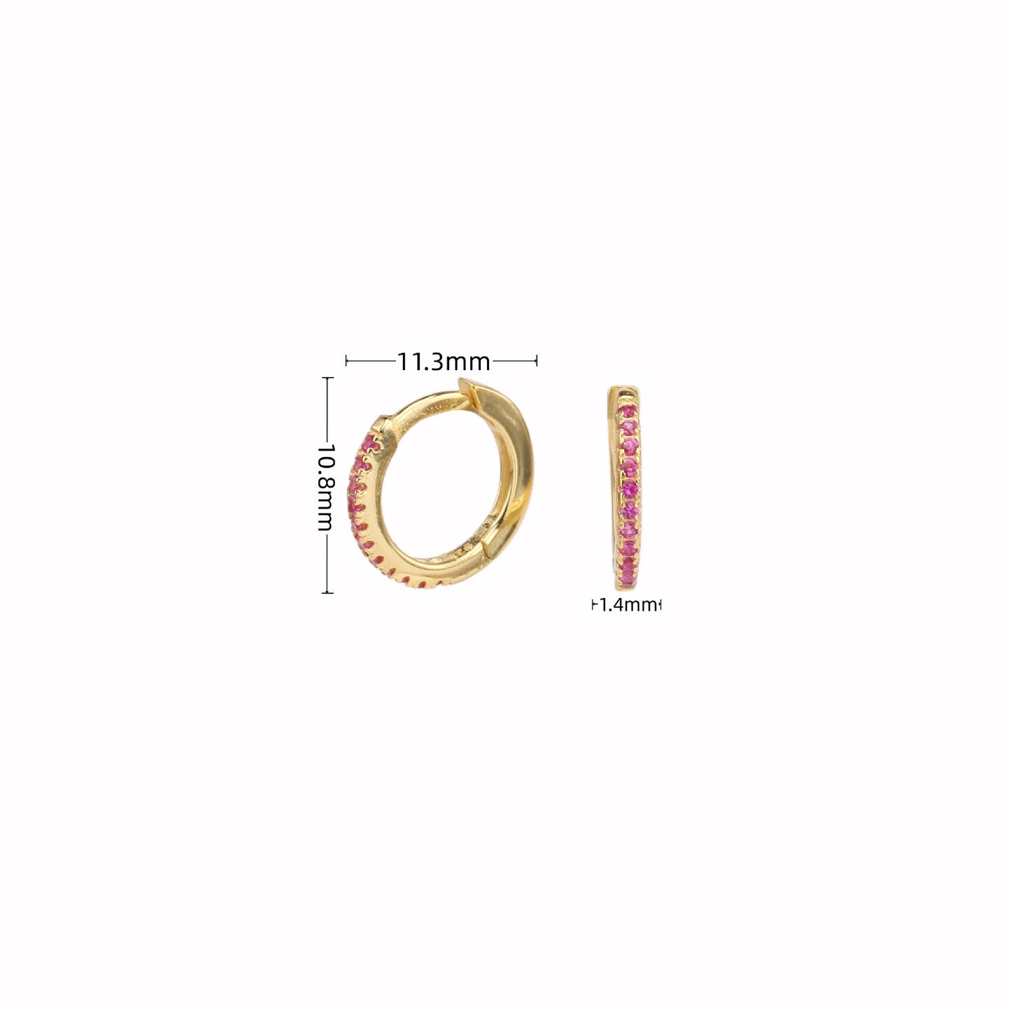 1 Pair Simple Style Circle Sterling Silver Inlay Zircon White Gold Plated Gold Plated Earrings