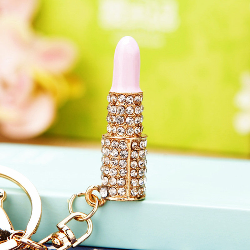 Korean Style Lipstick Metal Women's Bag Pendant Keychain