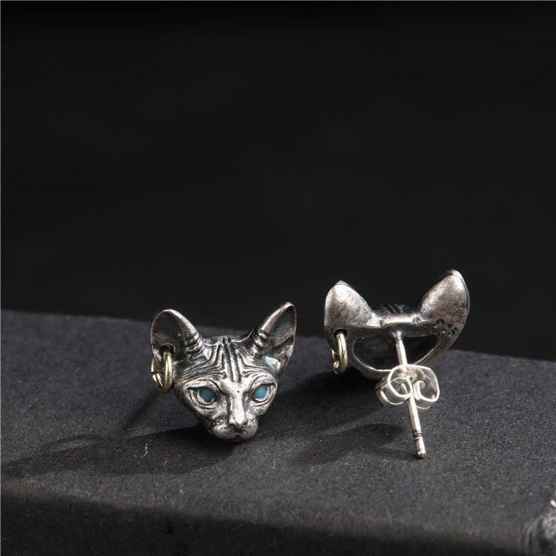 1 Pair Ig Style Cool Style Cat Enamel Plating Copper Ear Studs