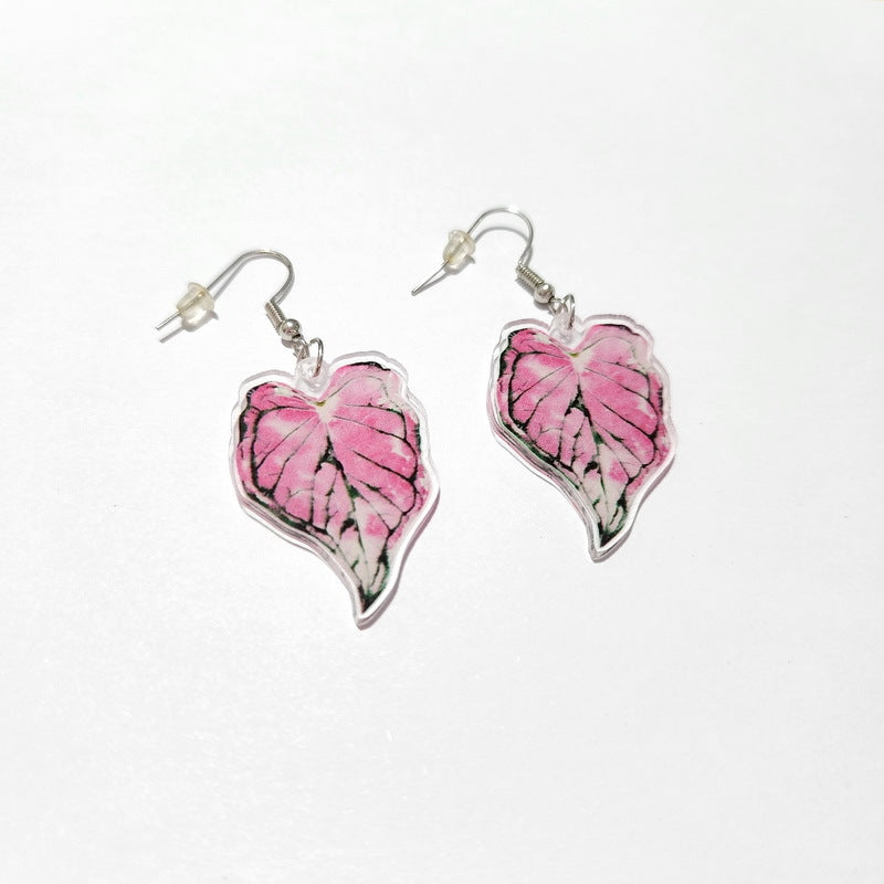 1 Pair Vacation Leaves Arylic Women's Drop Earrings