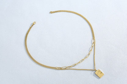 New Necklace Double-layer Chain 18k Stainless Steel Sweater Chain Wholesale