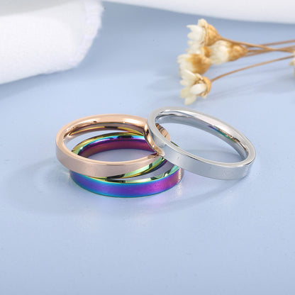 Fashion Round Stainless Steel Rings 1 Piece