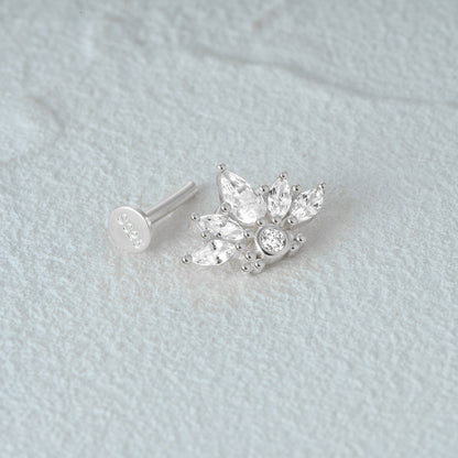 1 Piece Simple Style Geometric Plating Sterling Silver Zircon Ear Studs