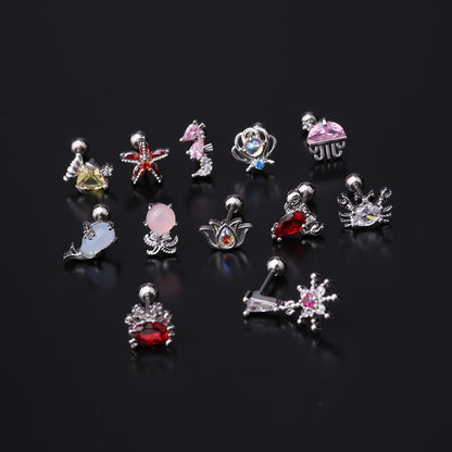 Fashion Ocean Series Copper Inlaid Zircon Earrings Wholesale