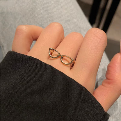 Modern Style Streetwear Glasses Copper Plating Open Rings