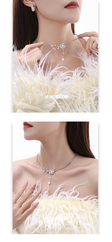 Elegant Simple Style Flower Alloy Copper Plating Women's Earrings Necklace