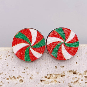 1 Pair Cartoon Style Cartoon Wood Ear Studs