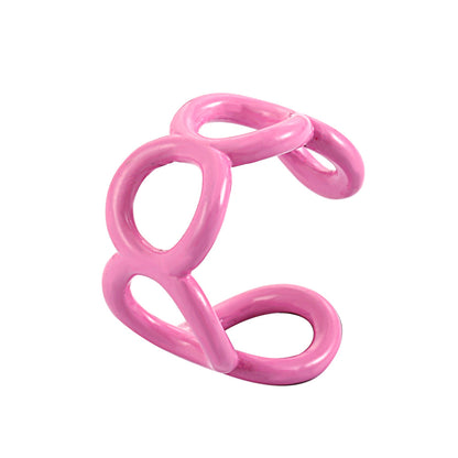 Fashion Color Open Hollow Dripping Chain-shaped Ring