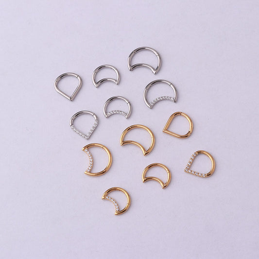 Wholesale Jewelry Hollow Moon Drop Shape Stainless Steel Nose Ring Gooddiy