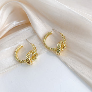 Ins Style C Shape Plating Metal No Inlaid Earrings