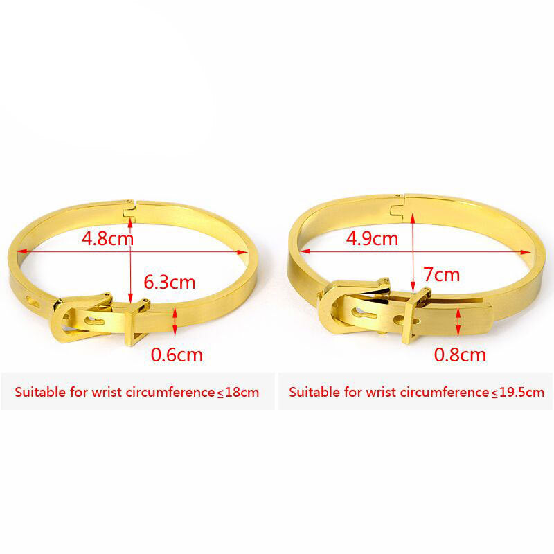 Casual Simple Style Belt Buckle Stainless Steel Plating Bangle