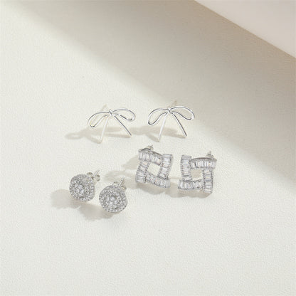 European and American new French retro ins style bow texture design earrings are niche fashion earrings and accessories