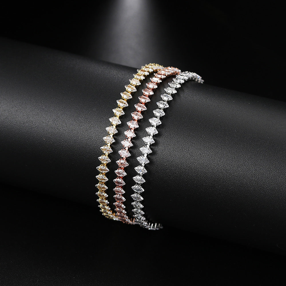 Simple Style Eye Copper Inlay Zircon Bracelets 1 Piece