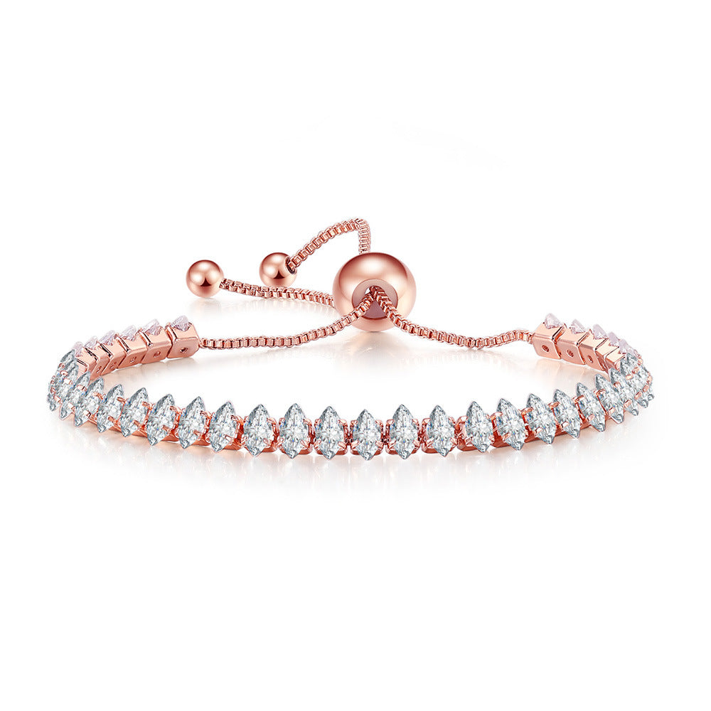 Simple Style Eye Copper Inlay Zircon Bracelets 1 Piece