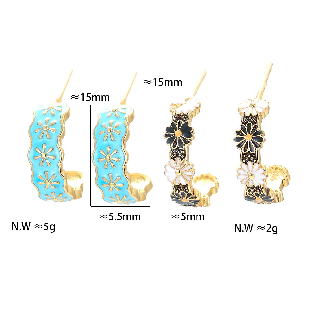 Gooddiy Korean Style Small Daisy Flower Earrings Wholesale Jewelry