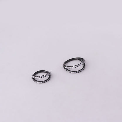 Fashion Geometric Stainless Steel Plating Zircon Nose Ring