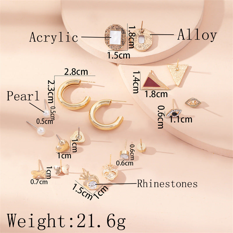 Fashion Geometric Alloy Plating Artificial Pearls Women's Earrings 1 Set