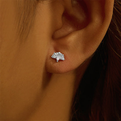 1 Piece Simple Style Geometric Plating Inlay Sterling Silver Opal Zircon Ear Studs