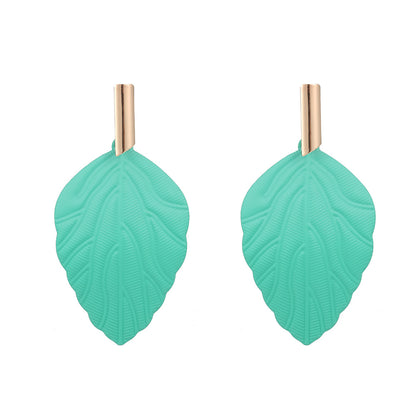 Vacation Leaf Metal Spray Paint Plating Women's Drop Earrings