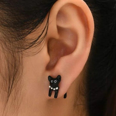 1 Pair Cute Cartoon Cat Plating Alloy Ear Studs