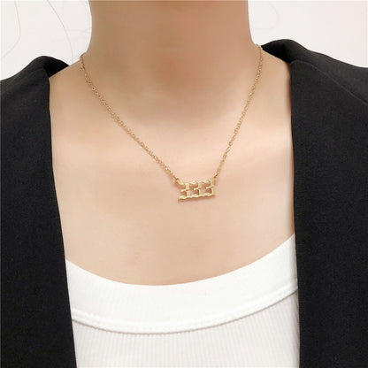 Simple Fashion Angel 000-999 Stainless Steel Number Necklace Wholesale Gooddiy