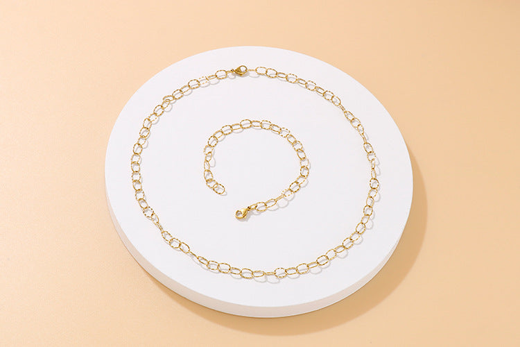 Fashion Simple Hollow O-chain Bracelet Necklace Set Wholesale Gooddiy