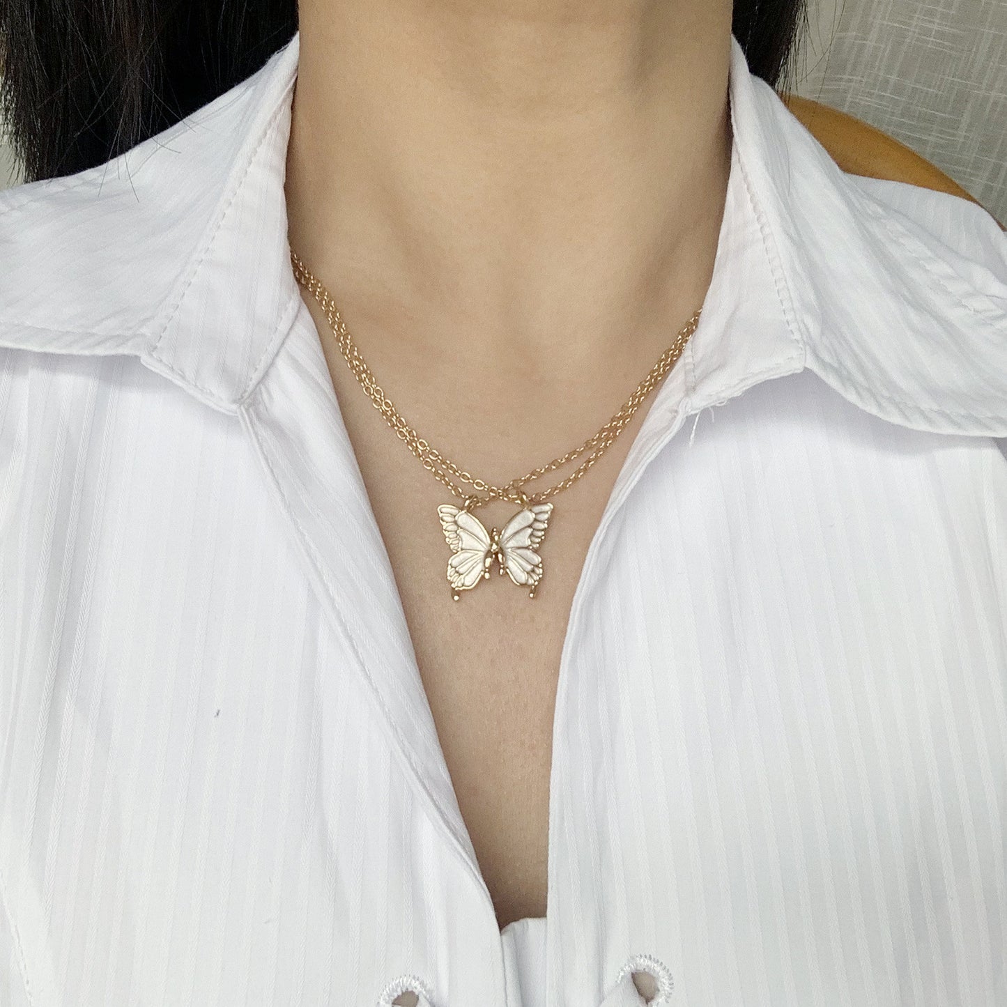 Sweet Simple Style Butterfly Alloy Plating Women's Pendant Necklace