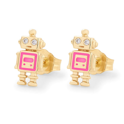 1 Pair Cute Simple Style Cartoon Plating Sterling Silver Zircon Ear Studs