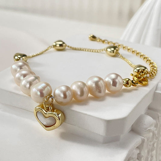 Fashion Heart Shape Pearl Bracelets 1 Piece