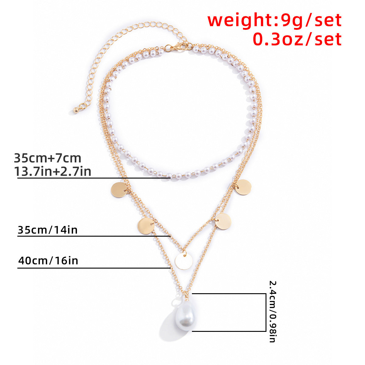 Elegant Lady Letter Heart Shape Imitation Pearl Alloy Plating Women's Layered Necklaces