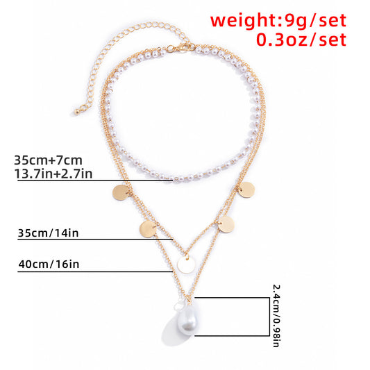 Elegant Lady Letter Heart Shape Imitation Pearl Alloy Plating Women's Layered Necklaces