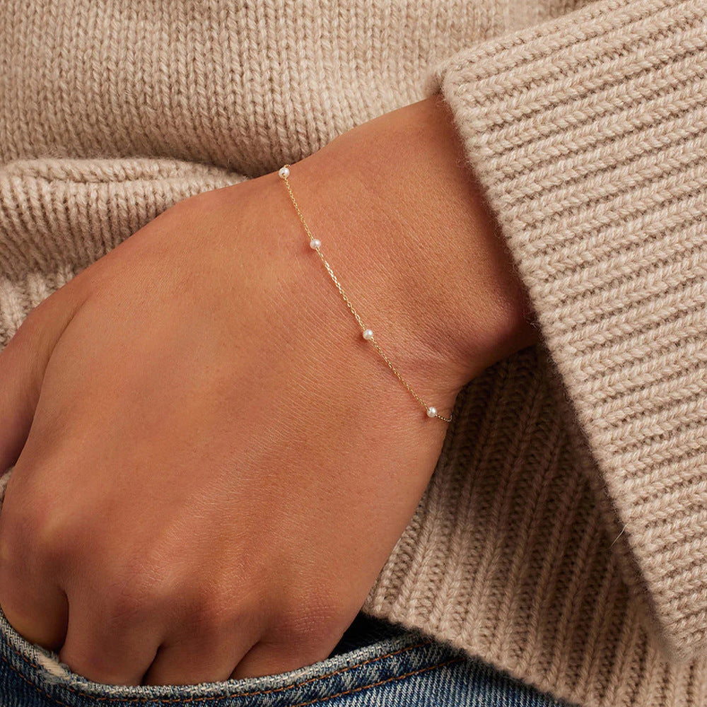 Sterling Silver Simple Style Geometric Solid Color Plating Bracelets