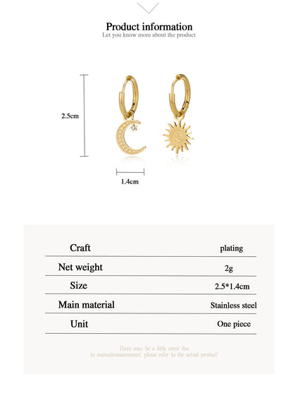 Ins Style Geometric Patchwork Plating Stainless Steel No Inlaid Earrings