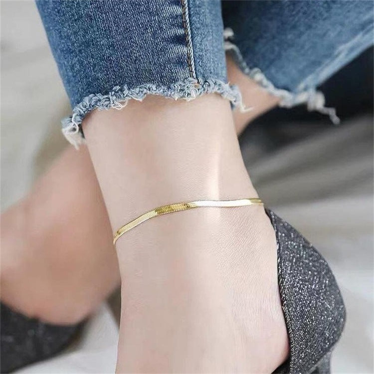 1 Piece Simple Style Geometric Stainless Steel Plating Women's Anklet