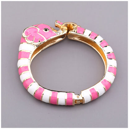 Elegant Streetwear Animal Alloy Enamel Inlay Artificial Diamond Women's Bangle