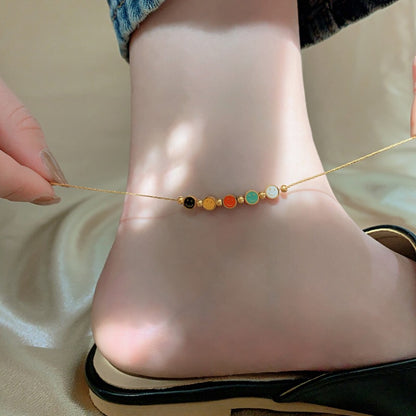 Simple Style Smiley Face Copper Wholesale Anklet