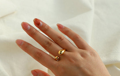 Retro Polished Gold-plated Stainless Steel Ring