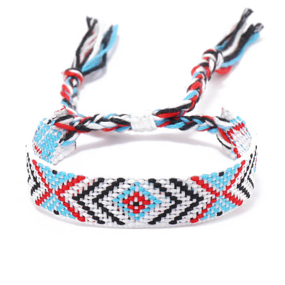 Vintage Style Rhombus Nylon Handmade Tassel Women's Bracelets