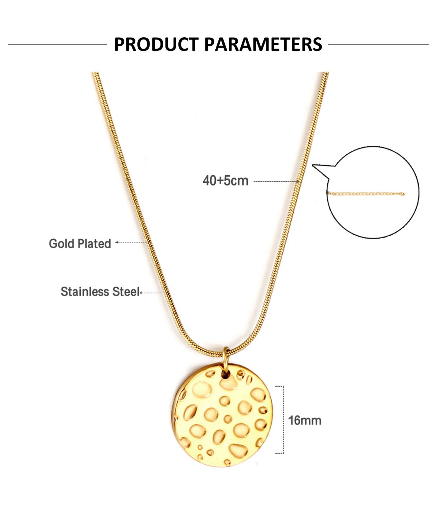 Retro Irregular Geometric Stainless Steel Plating Gold Plated Pendant Necklace