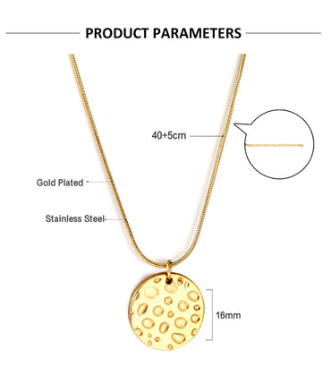 Retro Irregular Geometric Stainless Steel Plating Gold Plated Pendant Necklace