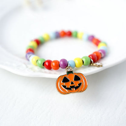 Fashion Pumpkin Bat Alloy Beaded Women's Bracelets 1 Piece